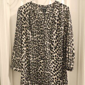 Cynthia Rowley Grey Leopard Print Blouse